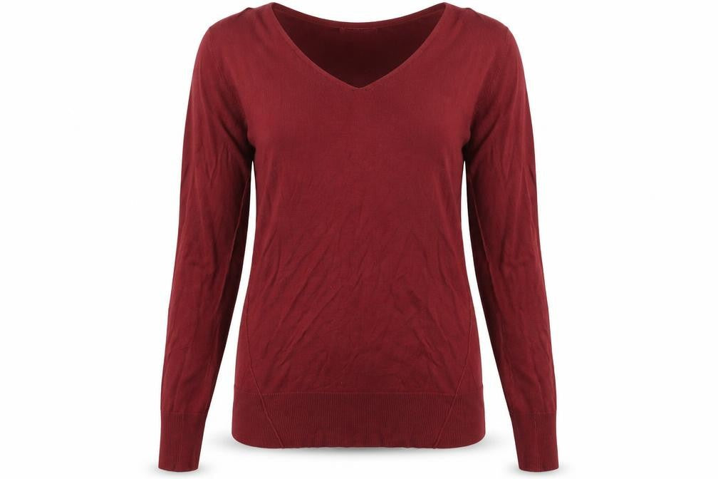NEXT Womens Brown V-Neck  Viscose Pullover Jumper Size 10