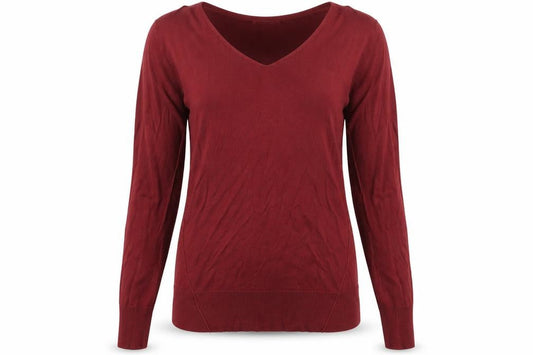 Next Womens Brown V-Neck  Viscose Pullover Jumper Size 10