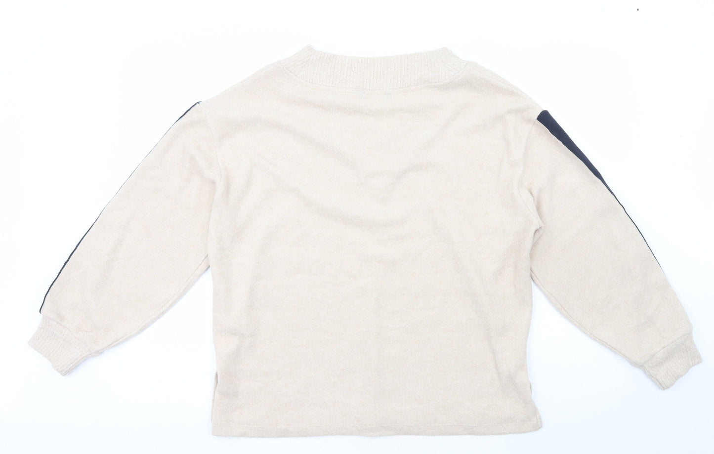 F&F Womens Beige Crew Neck  Polyester Pullover Jumper Size M