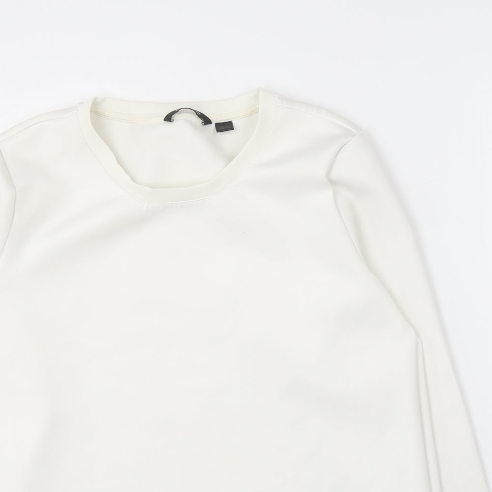 ESMARA Womens Ivory  Polyester Pullover Sweatshirt Size M