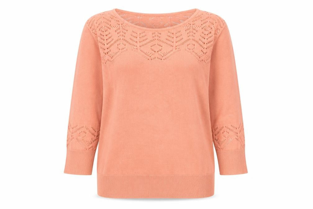 Nanette Lepore Womens Orange Round Neck  Cotton Pullover Jumper Size M