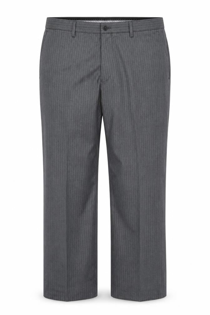 Butler & Webb Womens Grey Striped Polyester Trousers Size 38 in L29 in Regular