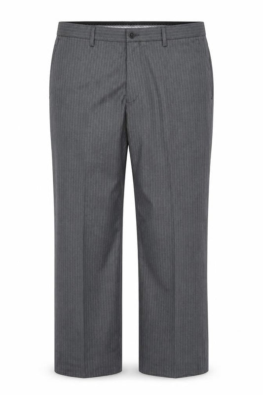 Butler & Webb Womens Grey Striped Polyester Trousers Size 38 in L29 in Regular