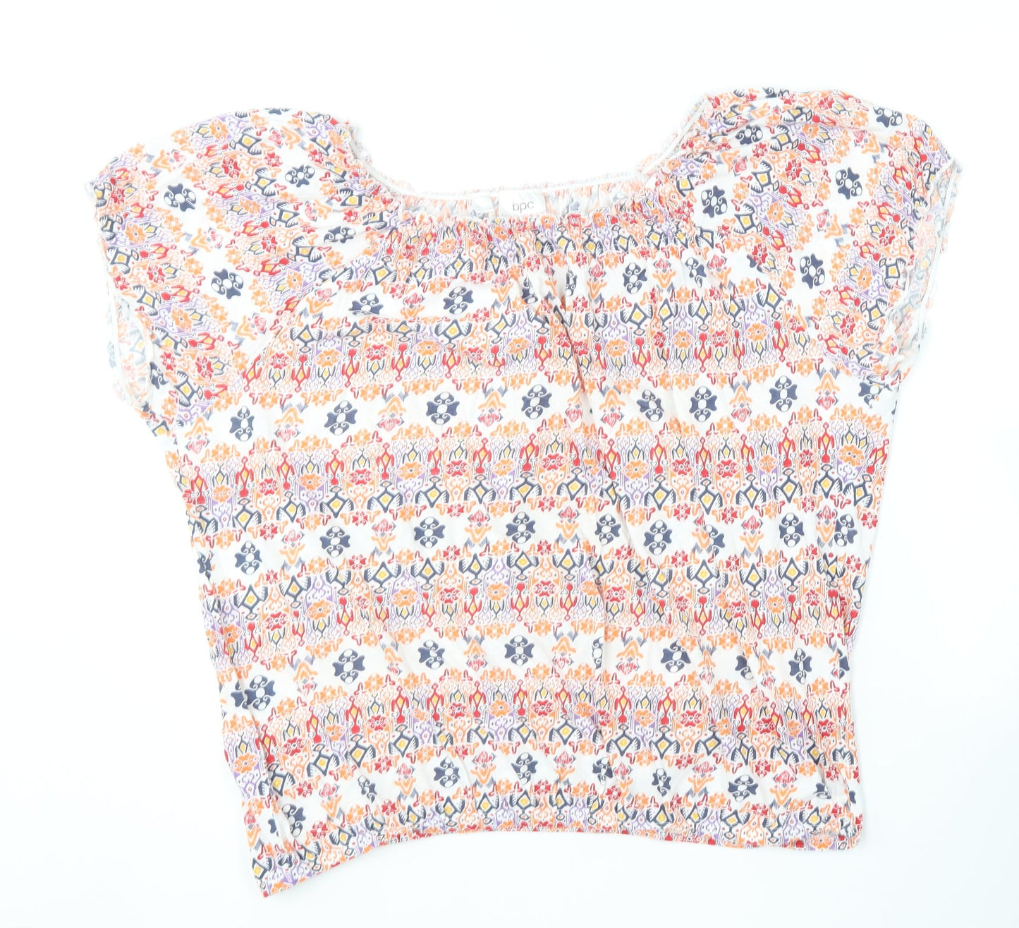 BPC Selection  Womens Multicoloured Geometric Polyester Basic T-Shirt Size XL Off the Shoulder