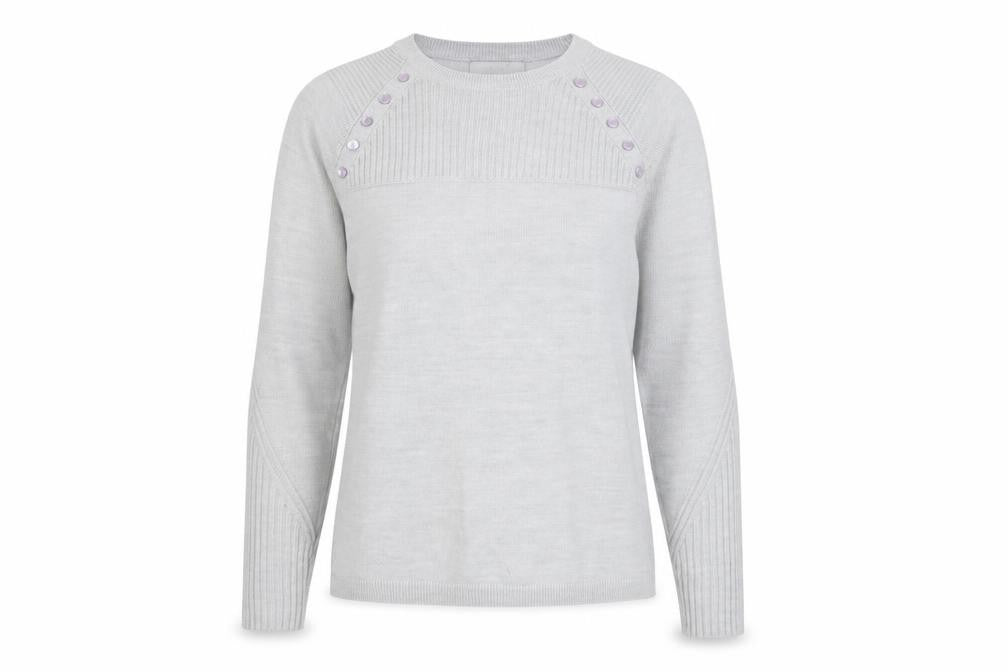 Marks & Spencer Womens Grey Round Neck  Acrylic Pullover Jumper Size 10