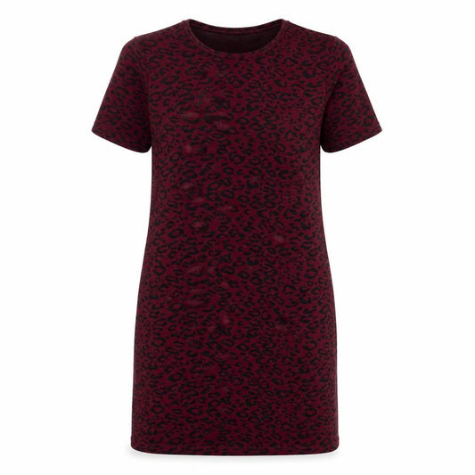 New Look Womens Purple Animal Print Polyester Jumper Dress  Size 8  Round Neck