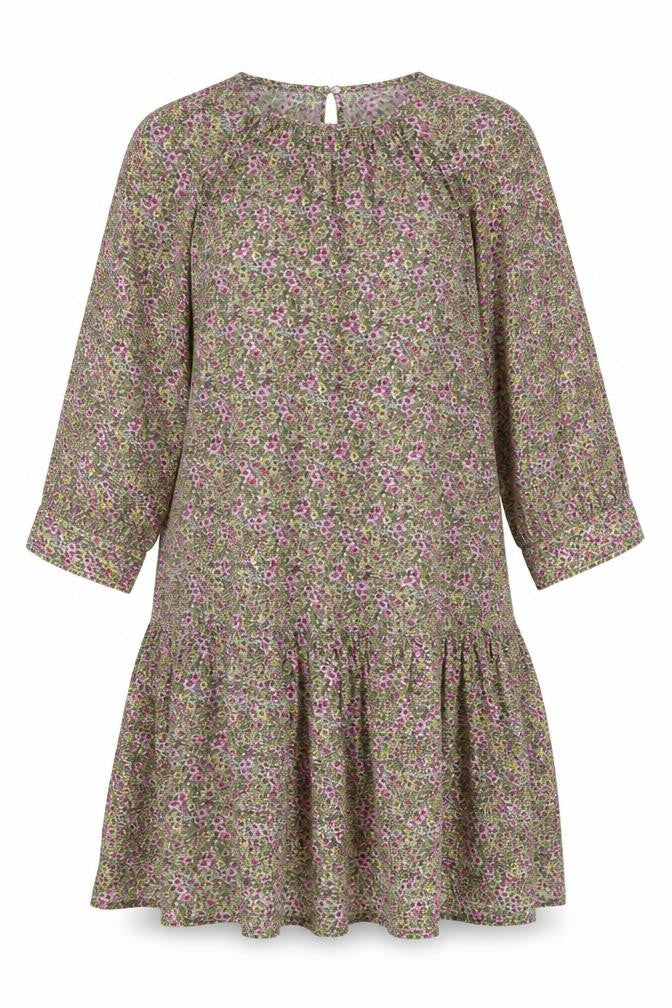H&M Womens Multicoloured Floral Polyester A-Line  Size XS  Round Neck