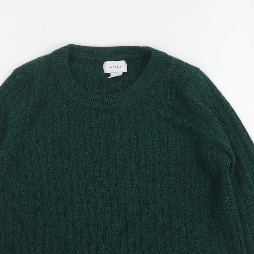 Old Navy Womens Green Round Neck  Acrylic Pullover Jumper Size XS