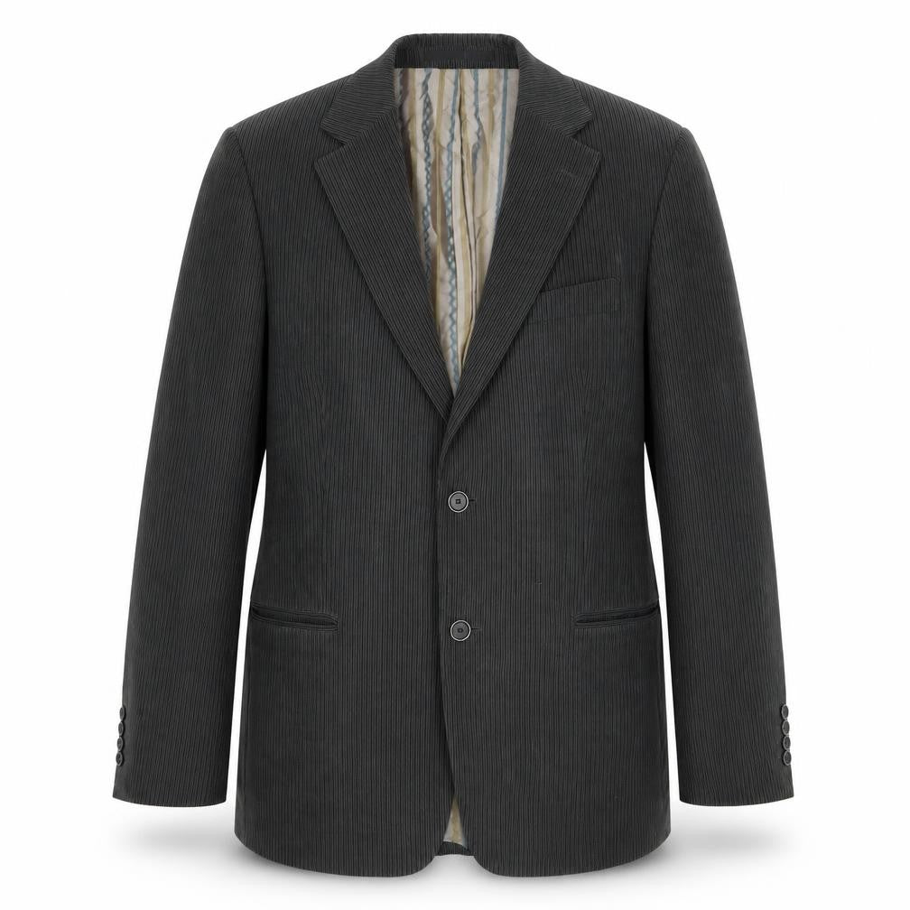 Douglas Mens Grey Striped Polyester Jacket Suit Jacket Size 40