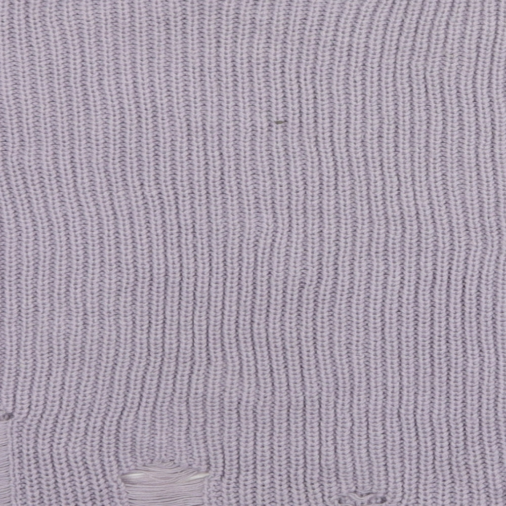 New Look Womens Purple Round Neck  Acrylic Pullover Jumper Size M