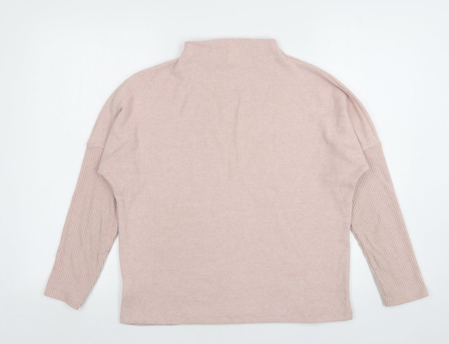 H&M Womens Pink High Neck  Viscose Pullover Jumper Size XS