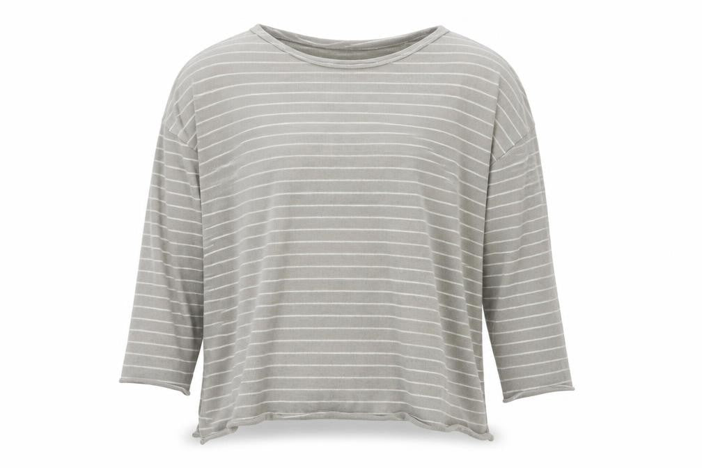 Pull & Bear Mens Grey Round Neck Striped Acrylic Pullover Jumper Size L