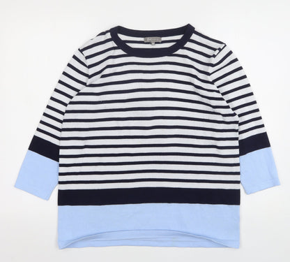 Preloved First Avenue Womens Multicoloured Round Neck Striped Polyester Pullover Jumper Size M - Front