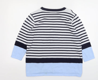 Preloved First Avenue Womens Multicoloured Round Neck Striped Polyester Pullover Jumper Size M - Back