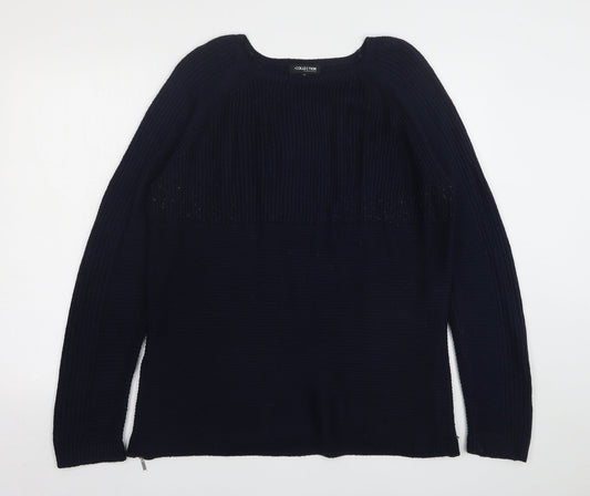Debenhams  Womens Blue Round Neck  Acrylic Pullover Jumper Size 14