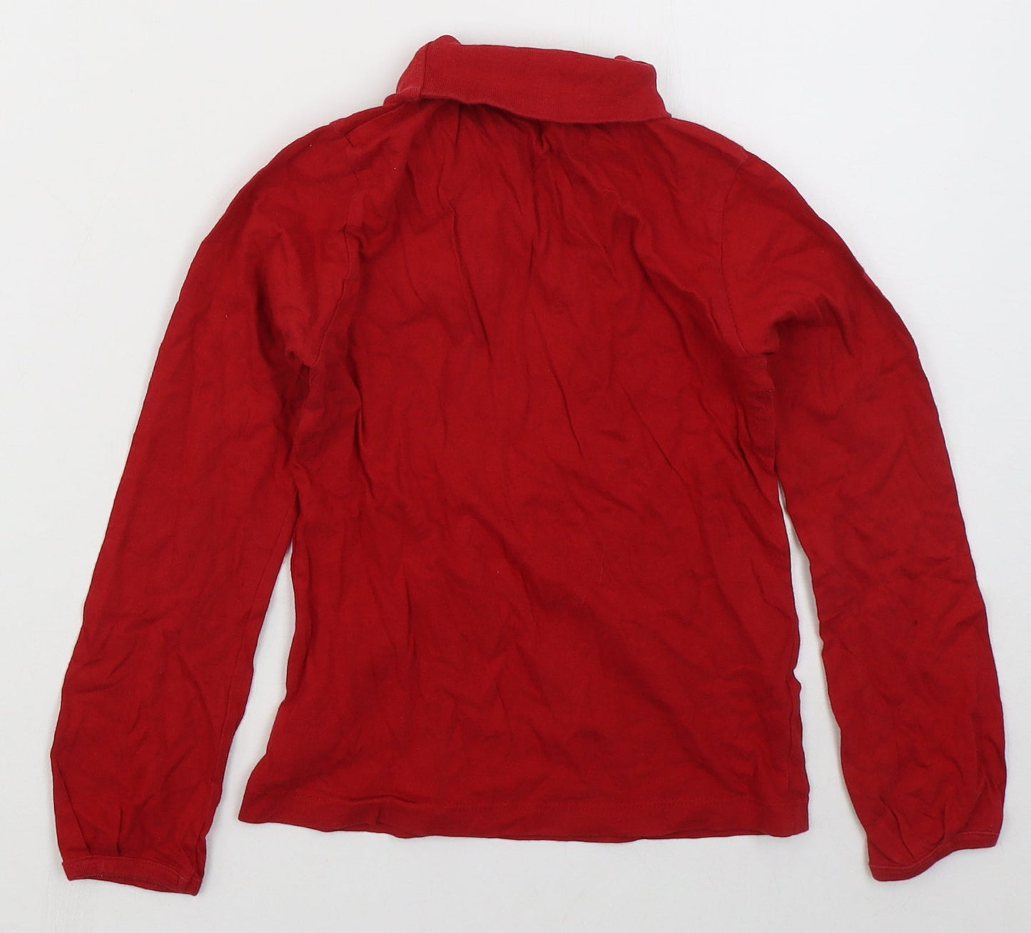 Dunnes Girls Red  Cotton Basic T-Shirt Size 8 Years Roll Neck Pullover