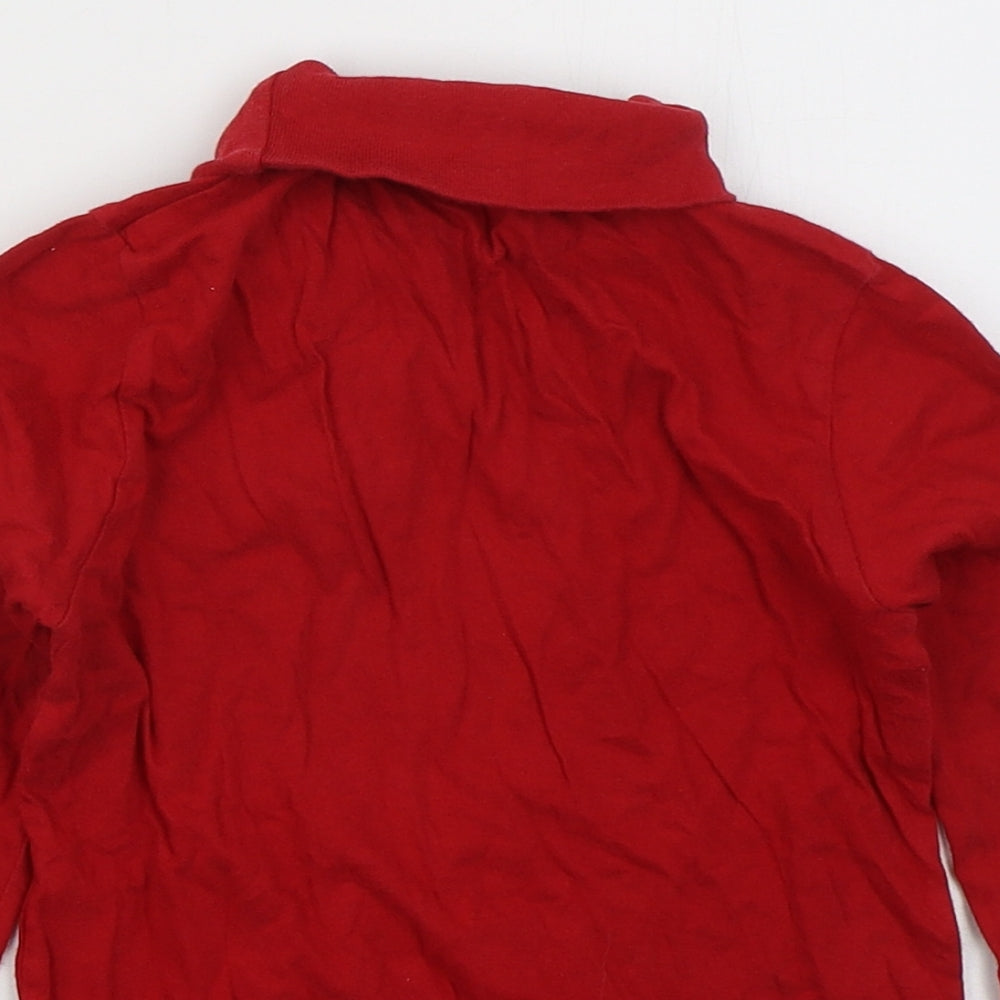 Dunnes Girls Red  Cotton Basic T-Shirt Size 8 Years Roll Neck Pullover