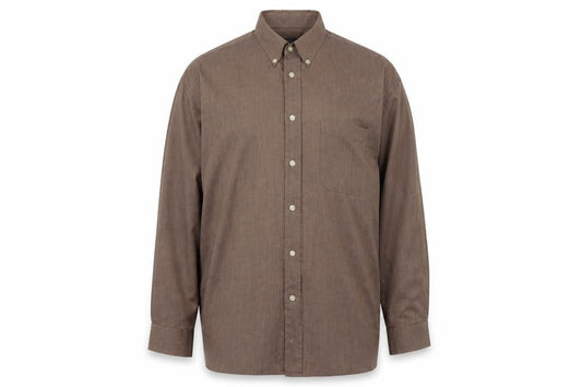 Double TWO Mens Brown  Polyester  Button-Up Size 15.5 Collared Button