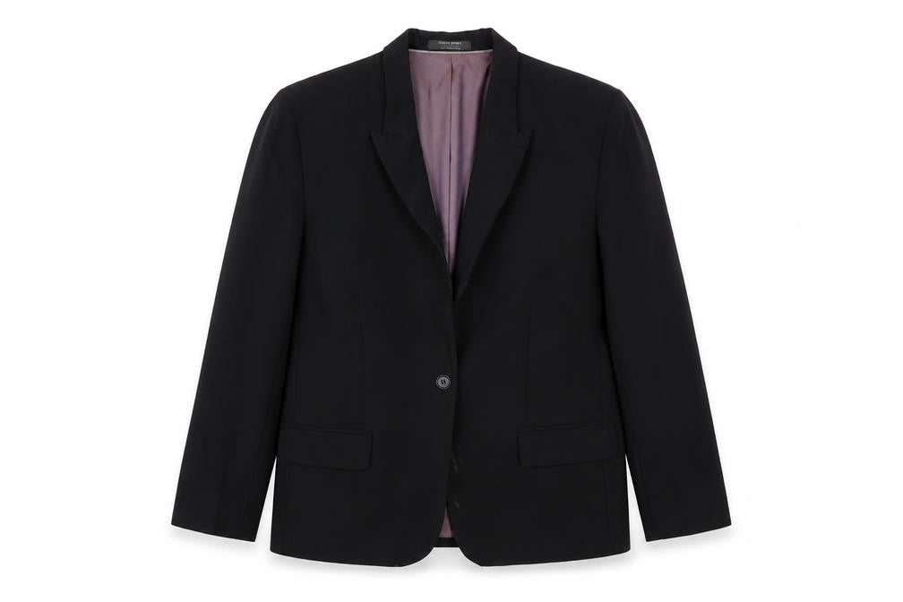 Simon Jersey Womens Black  Polyester Jacket Suit Jacket Size 14