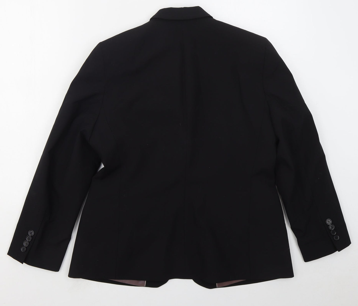 Simon Jersey Womens Black  Polyester Jacket Suit Jacket Size 14