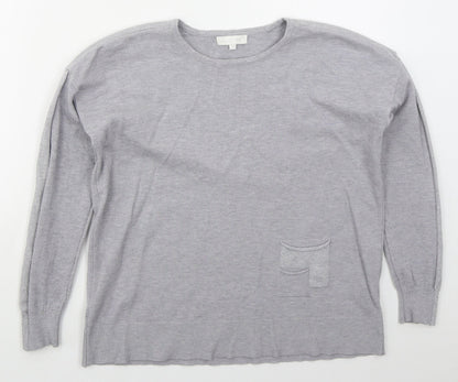Preloved Bluoltre Womens Grey Crew Neck  Viscose Pullover Jumper Size S - Front
