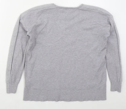 Preloved Bluoltre Womens Grey Crew Neck  Viscose Pullover Jumper Size S - Back