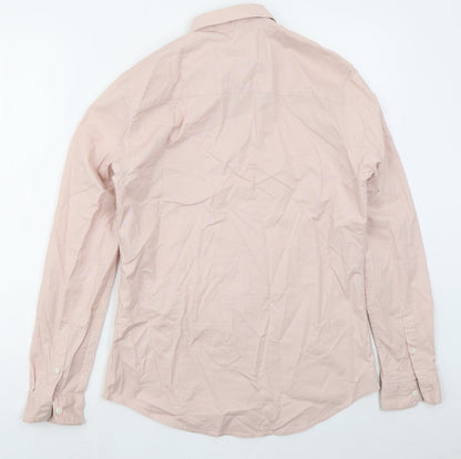 Preloved Topman Mens Pink  Cotton  Button-Up Size M Collared Button - Back