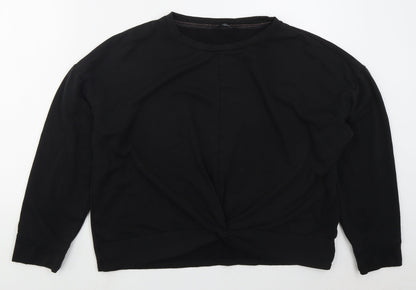 Preloved George Womens Black  Viscose Pullover Sweatshirt Size M  Pullover - Twist Front - Front