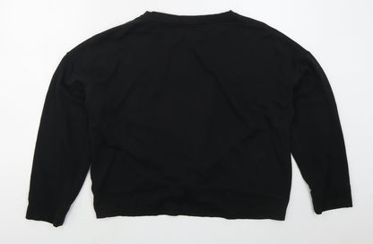 Preloved George Womens Black  Viscose Pullover Sweatshirt Size M  Pullover - Twist Front - Back