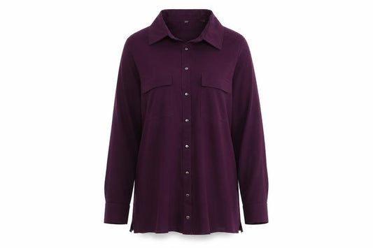 Preworn Womens Purple Collared  Polyester Cardigan Jumper Size S