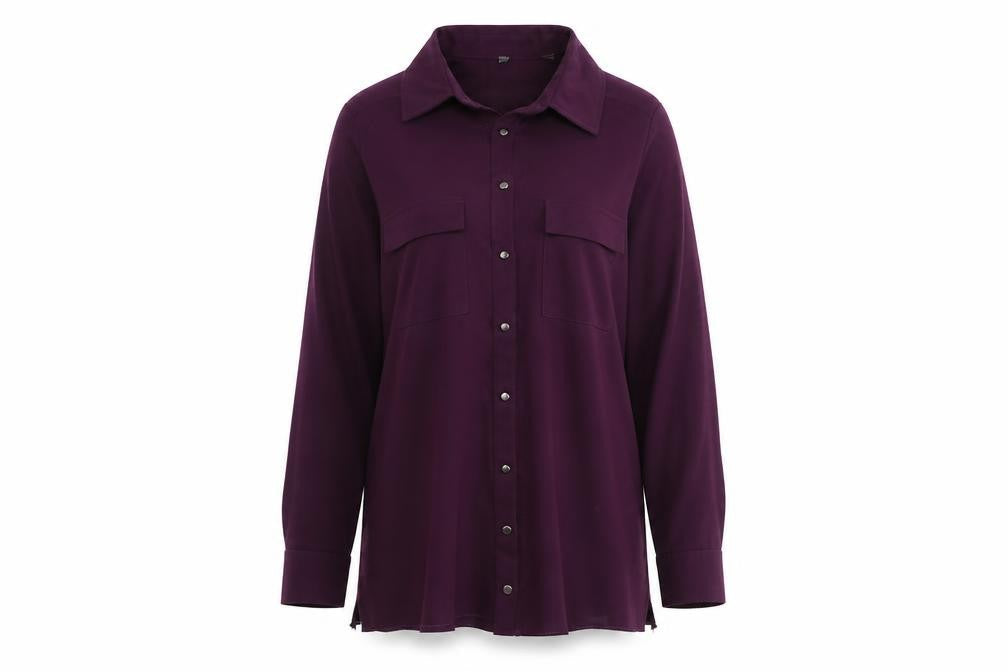 Preworn Womens Purple Collared  Polyester Cardigan Jumper Size S