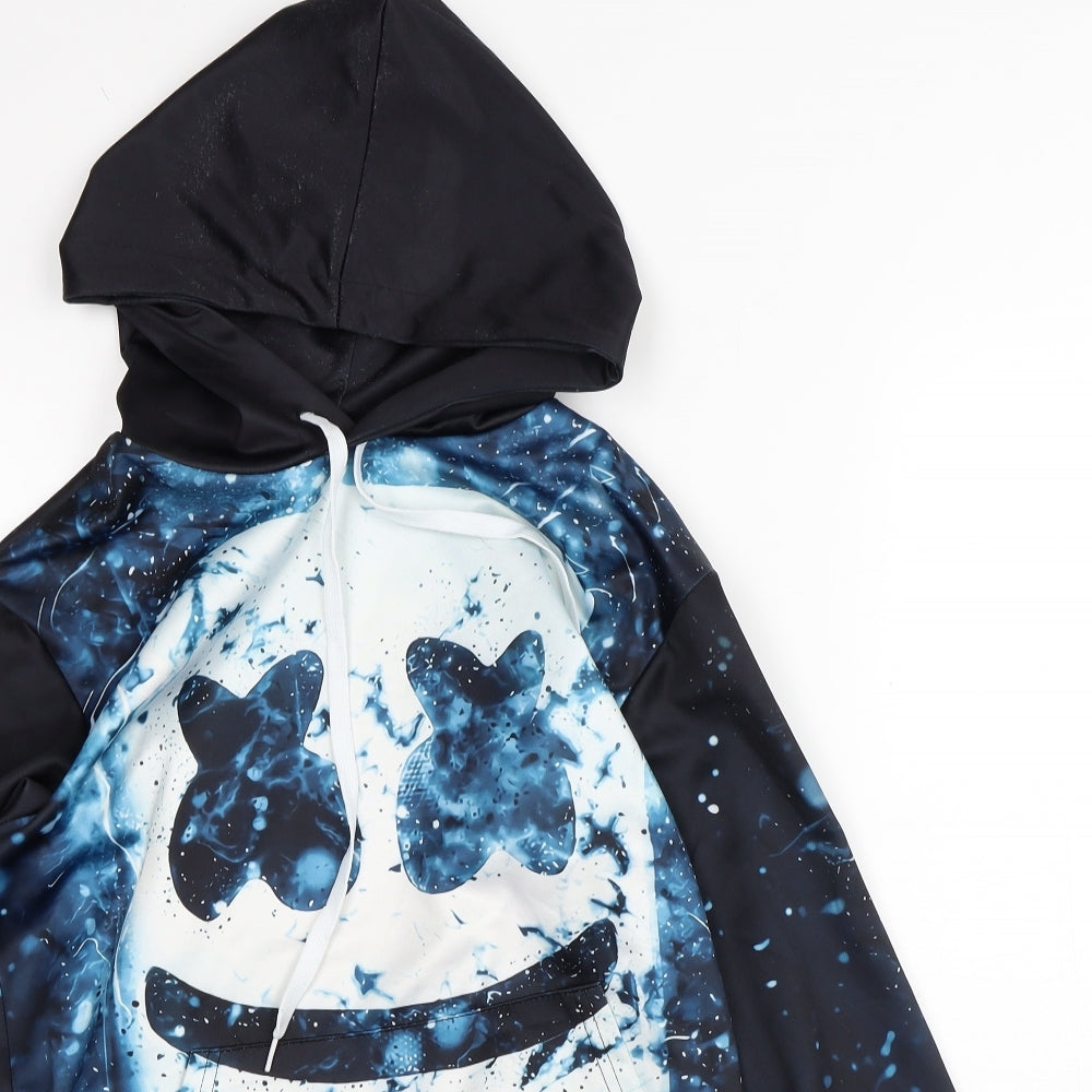 Preworn Mens Black  Polyester Pullover Hoodie Size S
