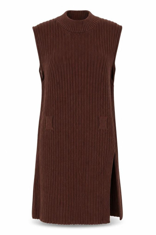 Womens Brown  Polyester Jumper Dress  Size S  Crew Neck