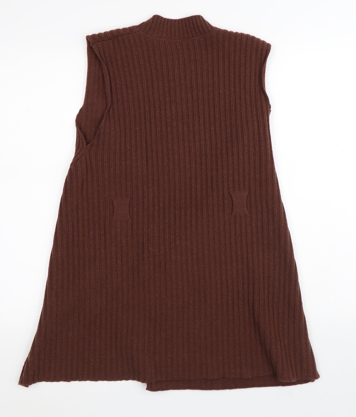 Preworn Womens Brown  Polyester Jumper Dress  Size S  Crew Neck