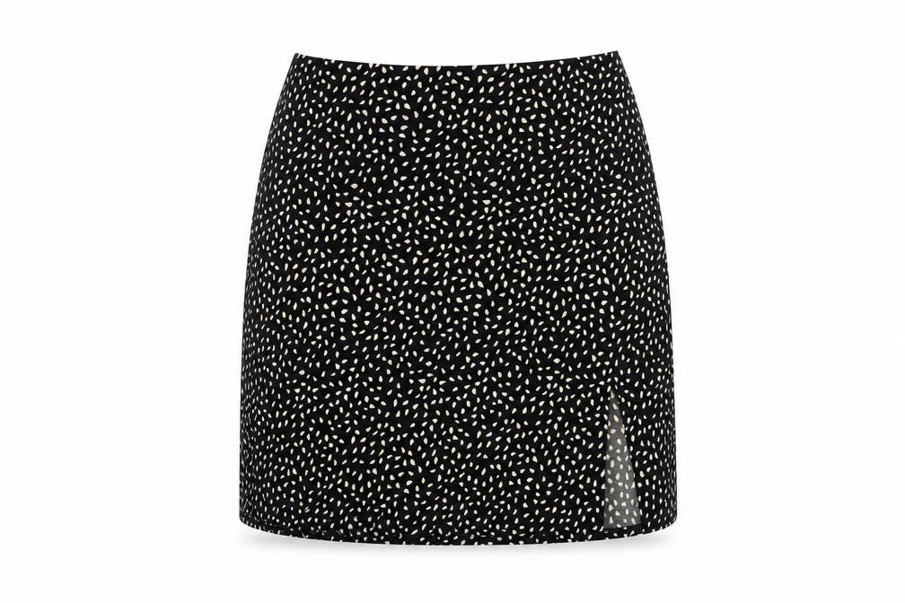 SheIn Womens Black Geometric Polyester A-Line Skirt Size M