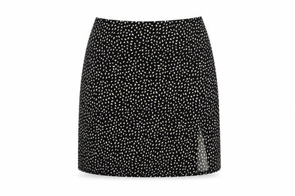 SHEIN Womens Black Geometric Polyester A-Line Skirt Size M