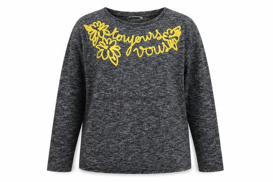 Zara Womens Grey  Cotton Pullover Sweatshirt Size S
