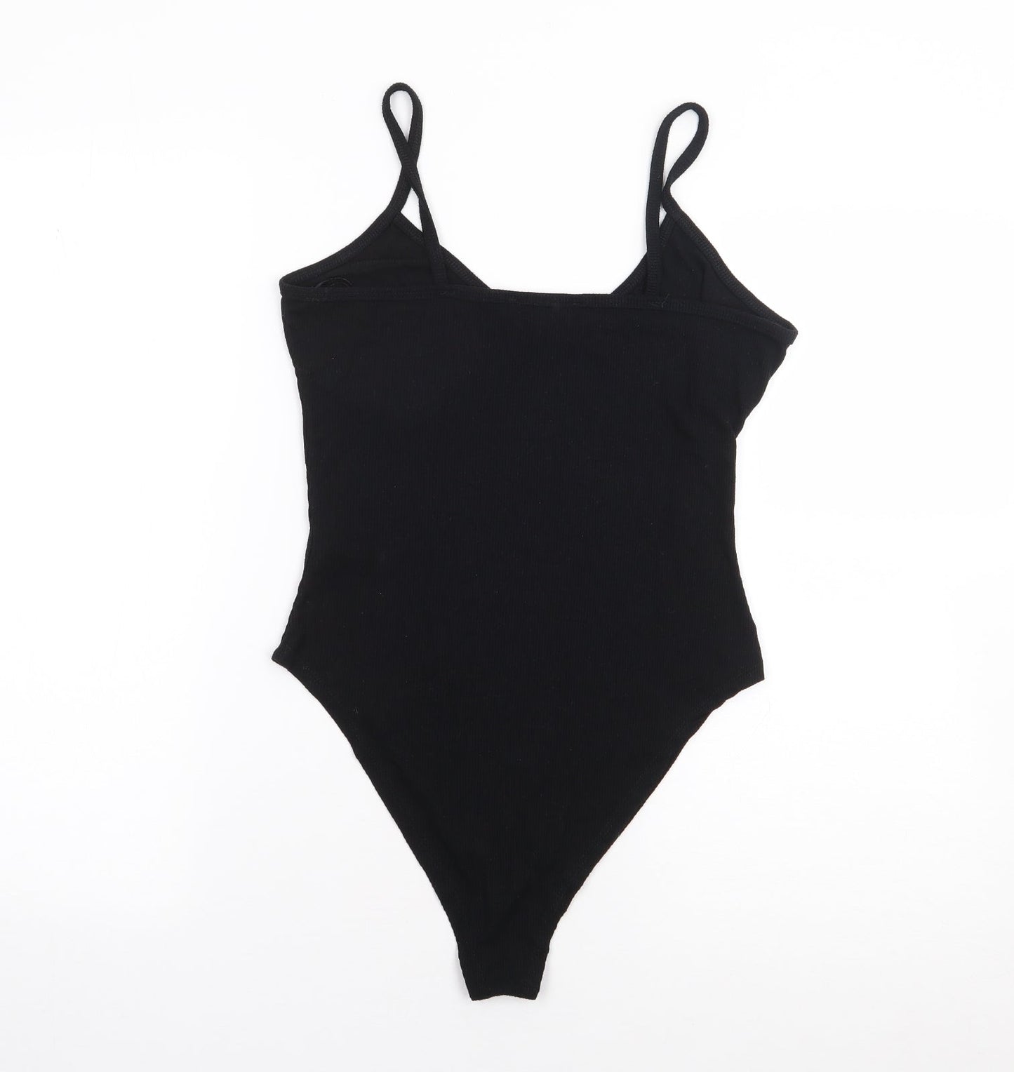 Primark Womens Black  Polyester Bodysuit One-Piece Size S  Snap - Ribber