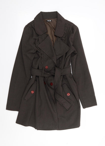 Preloved VOV Womens Brown   Jacket Coat Size M  Button - Front