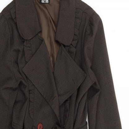 Preloved VOV Womens Brown   Jacket Coat Size M  Button - Detail
