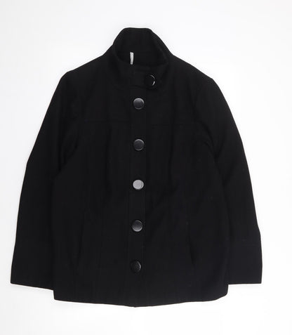 Preloved Evand  Womens Black   Jacket Coat Size 16  Button - Front