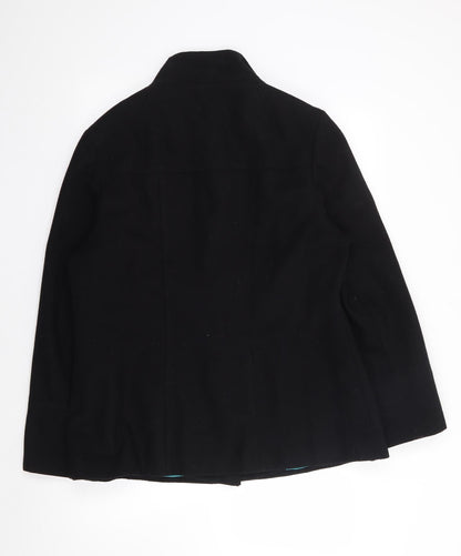 Preloved Evand  Womens Black   Jacket Coat Size 16  Button - Back