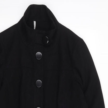 Preloved Evand  Womens Black   Jacket Coat Size 16  Button - Detail