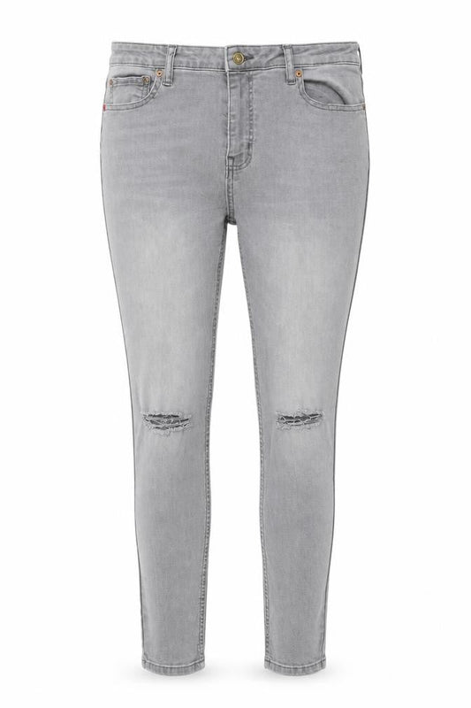 Bucks Couture Womens Grey  Cotton Skinny Jeans Size 34 in L27 in Regular Zip
