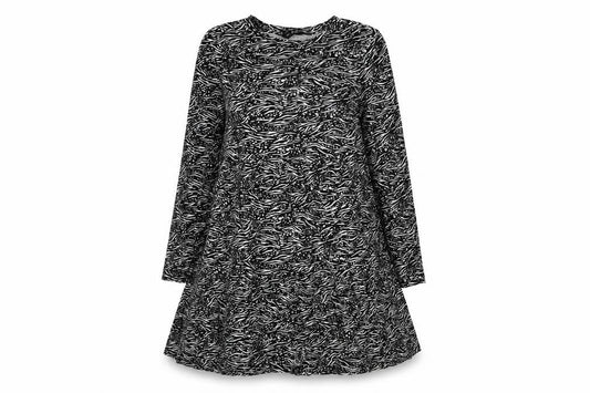 F&F Womens Black Animal Print Viscose Trapeze & Swing  Size 10  Round Neck Pullover