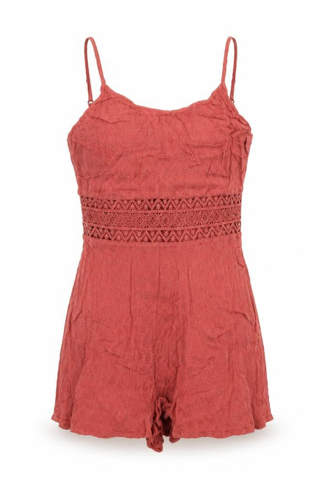 Primark Womens Red  Viscose Playsuit One-Piece Size 6 L3 in Pullover