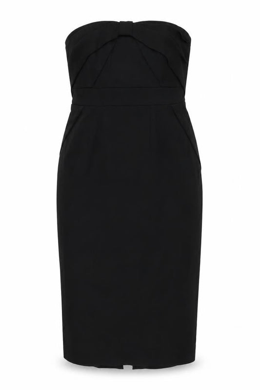Coast Womens Black  Viscose Pencil Dress  Size 12  Sweetheart Zip