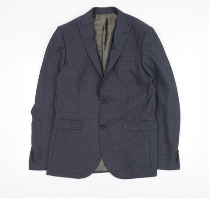 Next Mens Blue  Polyester Jacket Suit Jacket Size 40