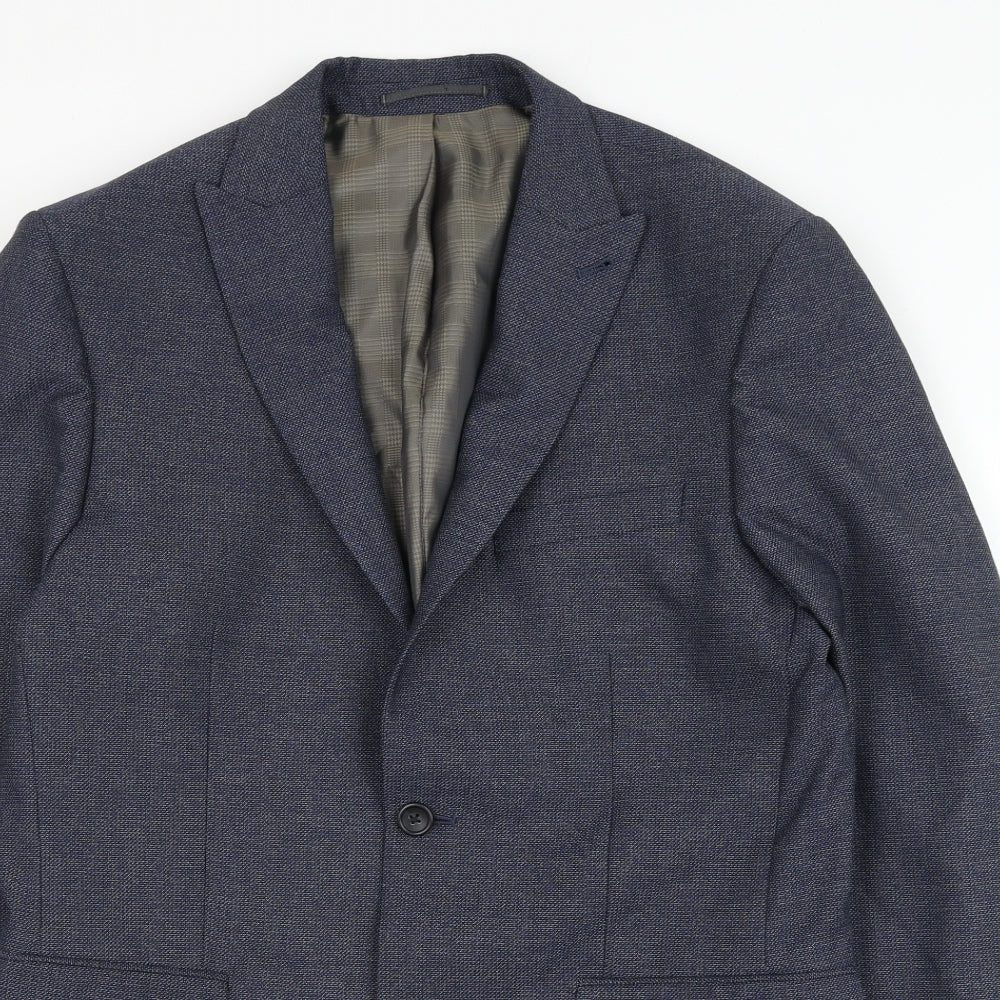 NEXT Mens Blue  Polyester Jacket Suit Jacket Size 40