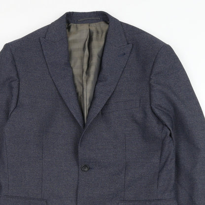 Next Mens Blue  Polyester Jacket Suit Jacket Size 40